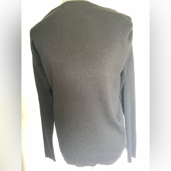 Linda Allard Ellen Tracy black button up sweater - Picture 2 of 7